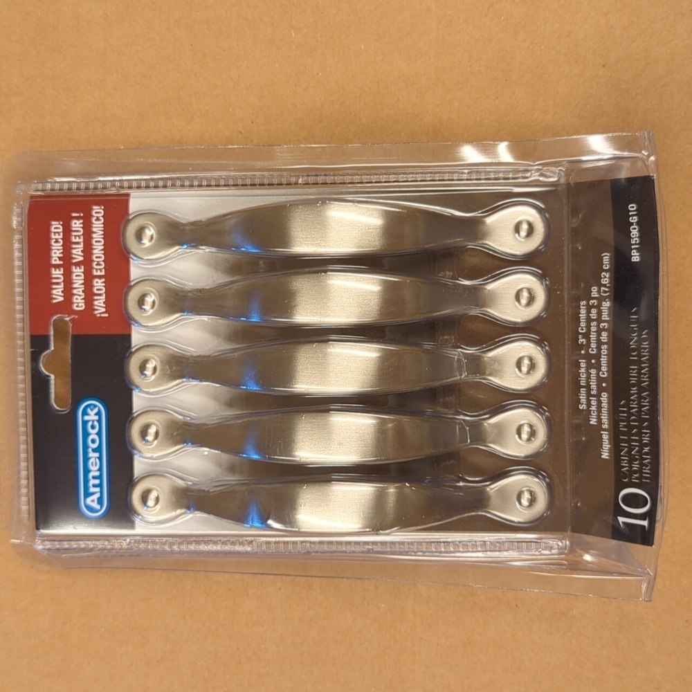 Amerock Satin Nickel Cabinet Pulls 10-pack